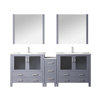 Lexora Volez 84 in. Dark Grey Double Sink Bath Vanity