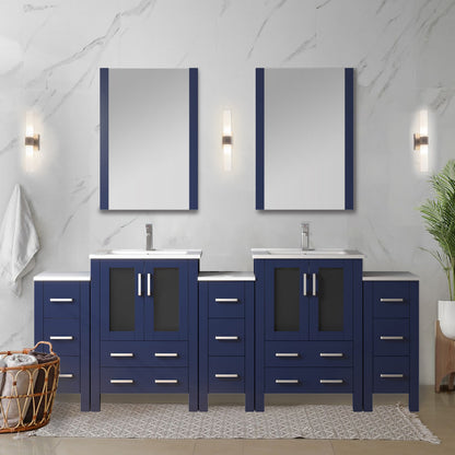 Lexora Volez 84 in. Navy Blue Double Sink Bath Vanity