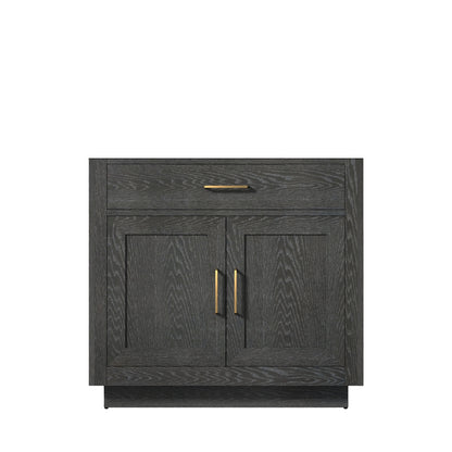 Lexora Abbey 36 in. Black Oak Single Sink Bath Vanity