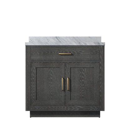 Lexora Abbey 36 in. Black Oak Single Sink Bath Vanity