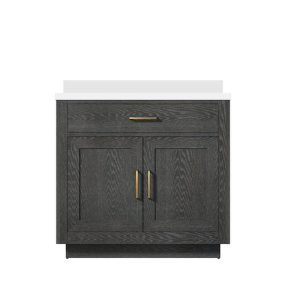 Lexora Abbey 36 in. Black Oak Single Sink Bath Vanity