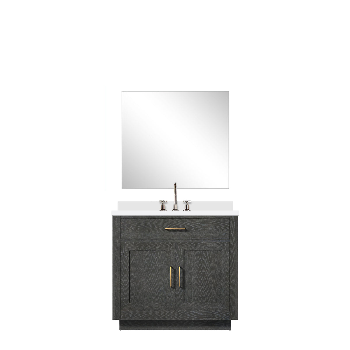 Lexora Abbey 36 in. Black Oak Single Sink Bath Vanity