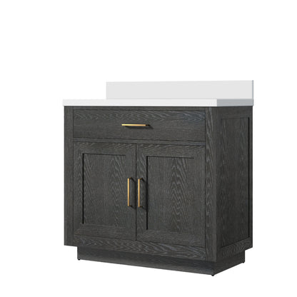 Lexora Abbey 36 in. Black Oak Single Sink Bath Vanity
