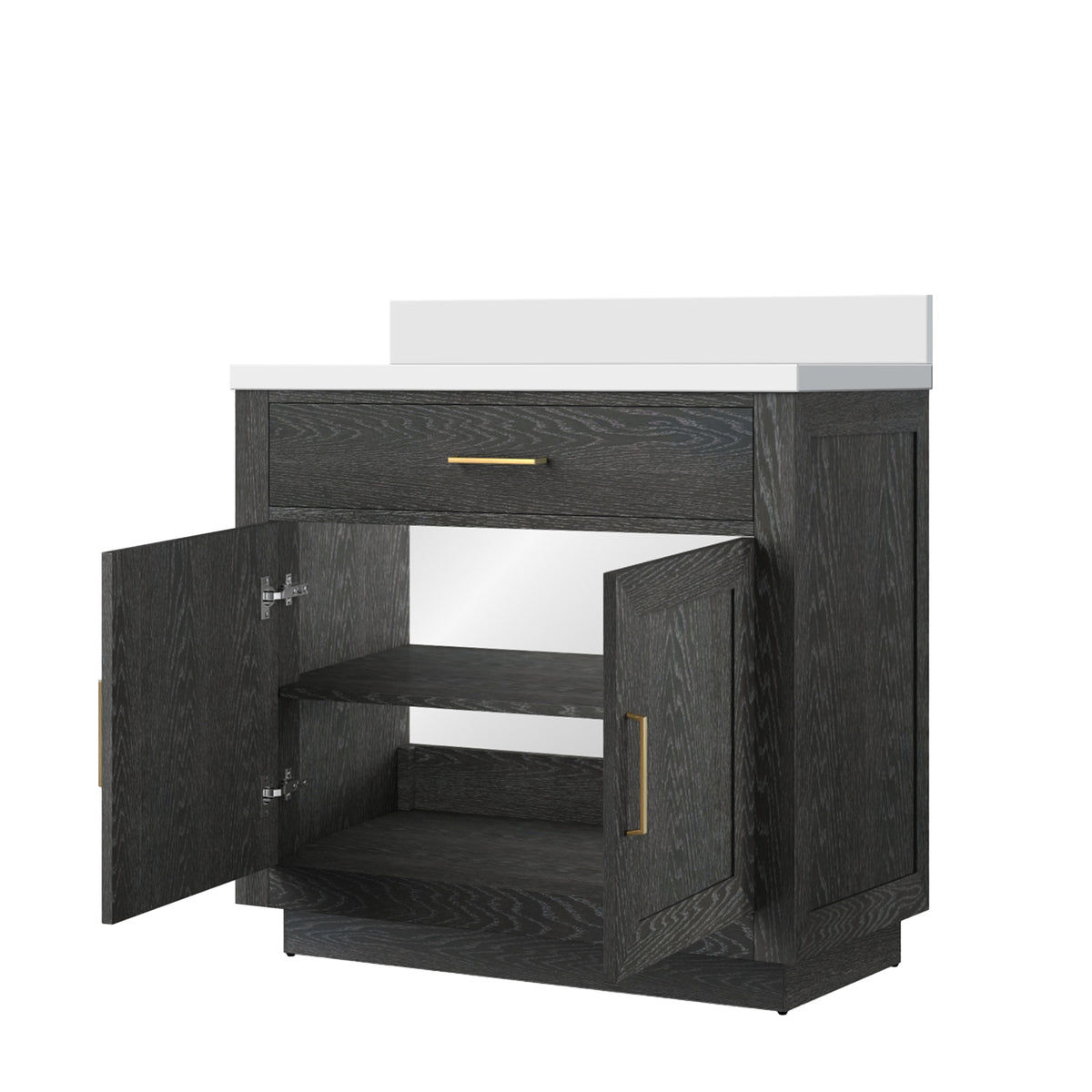 Lexora Abbey 36 in. Black Oak Single Sink Bath Vanity