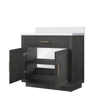Lexora Abbey 36 in. Black Oak Single Sink Bath Vanity