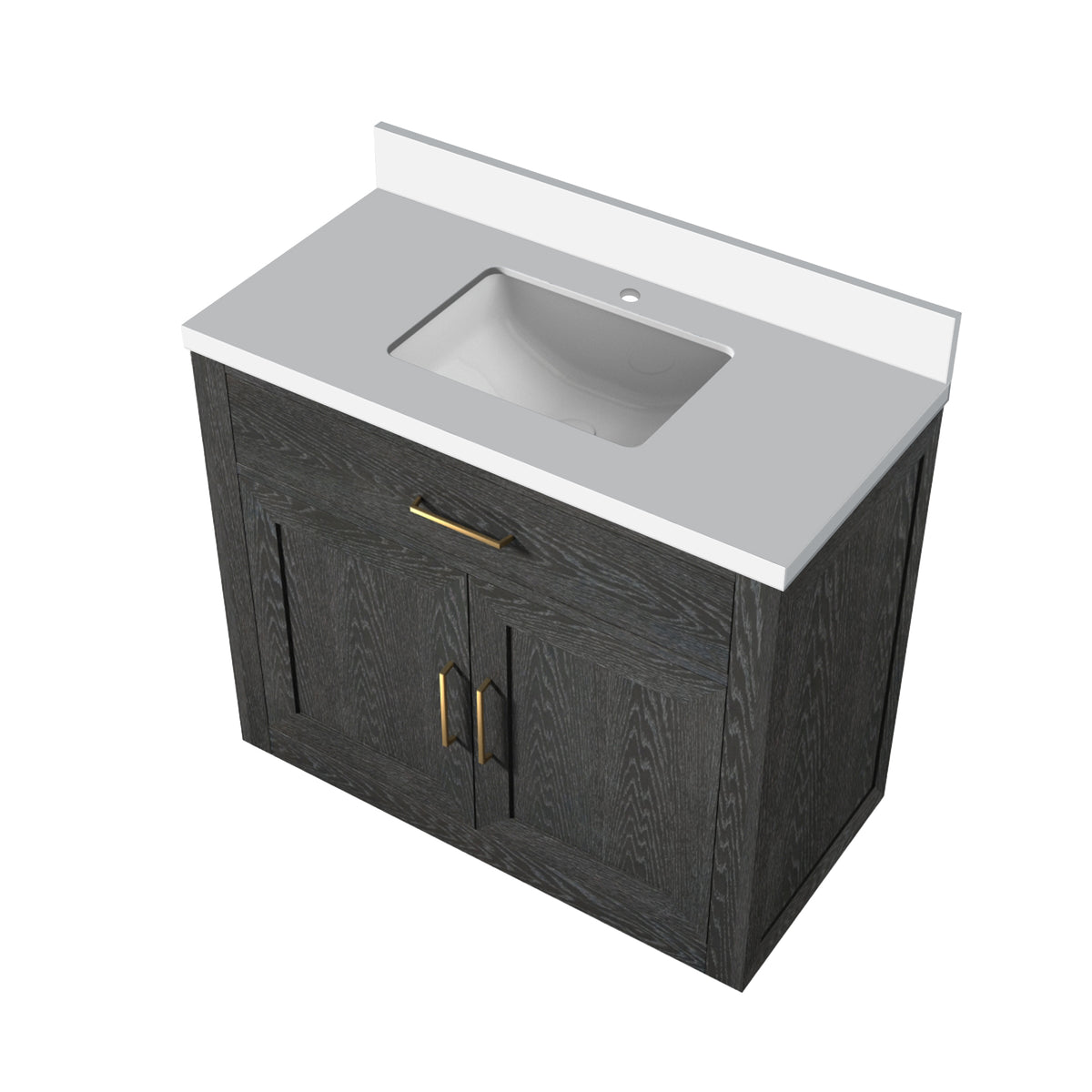 Lexora Abbey 36 in. Black Oak Single Sink Bath Vanity