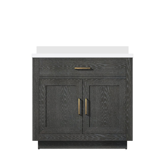 Lexora Abbey 36 in. Black Oak Single Sink Bath Vanity