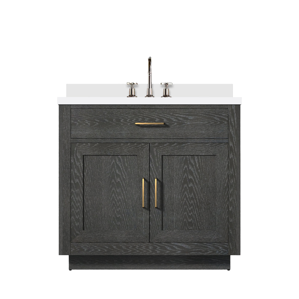 Lexora Abbey 36 in. Black Oak Single Sink Bath Vanity