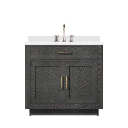 Lexora Abbey 36 in. Black Oak Single Sink Bath Vanity