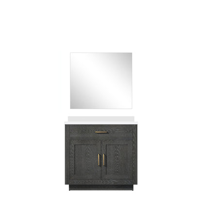 Lexora Abbey 36 in. Black Oak Single Sink Bath Vanity
