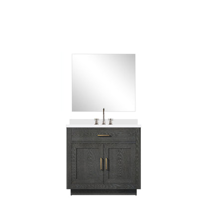 Lexora Abbey 36 in. Black Oak Single Sink Bath Vanity