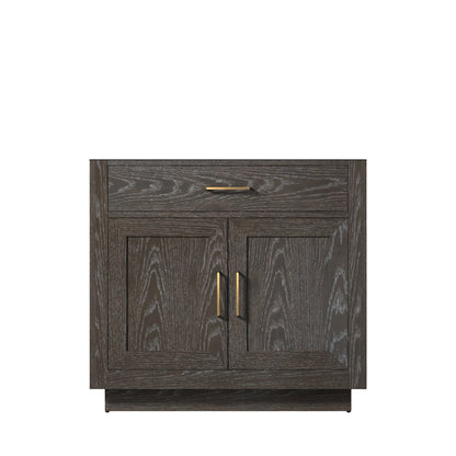 Lexora Abbey 36 in. Brown Oak Single Sink Bath Vanity
