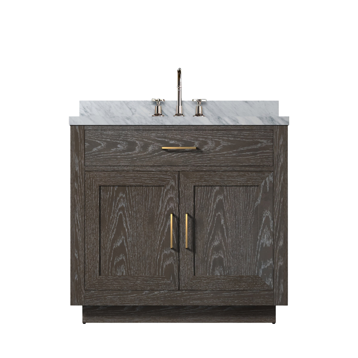 Lexora Abbey 36 in. Brown Oak Single Sink Bath Vanity