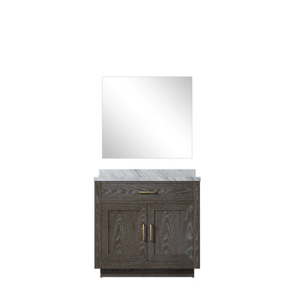 Lexora Abbey 36 in. Brown Oak Single Sink Bath Vanity