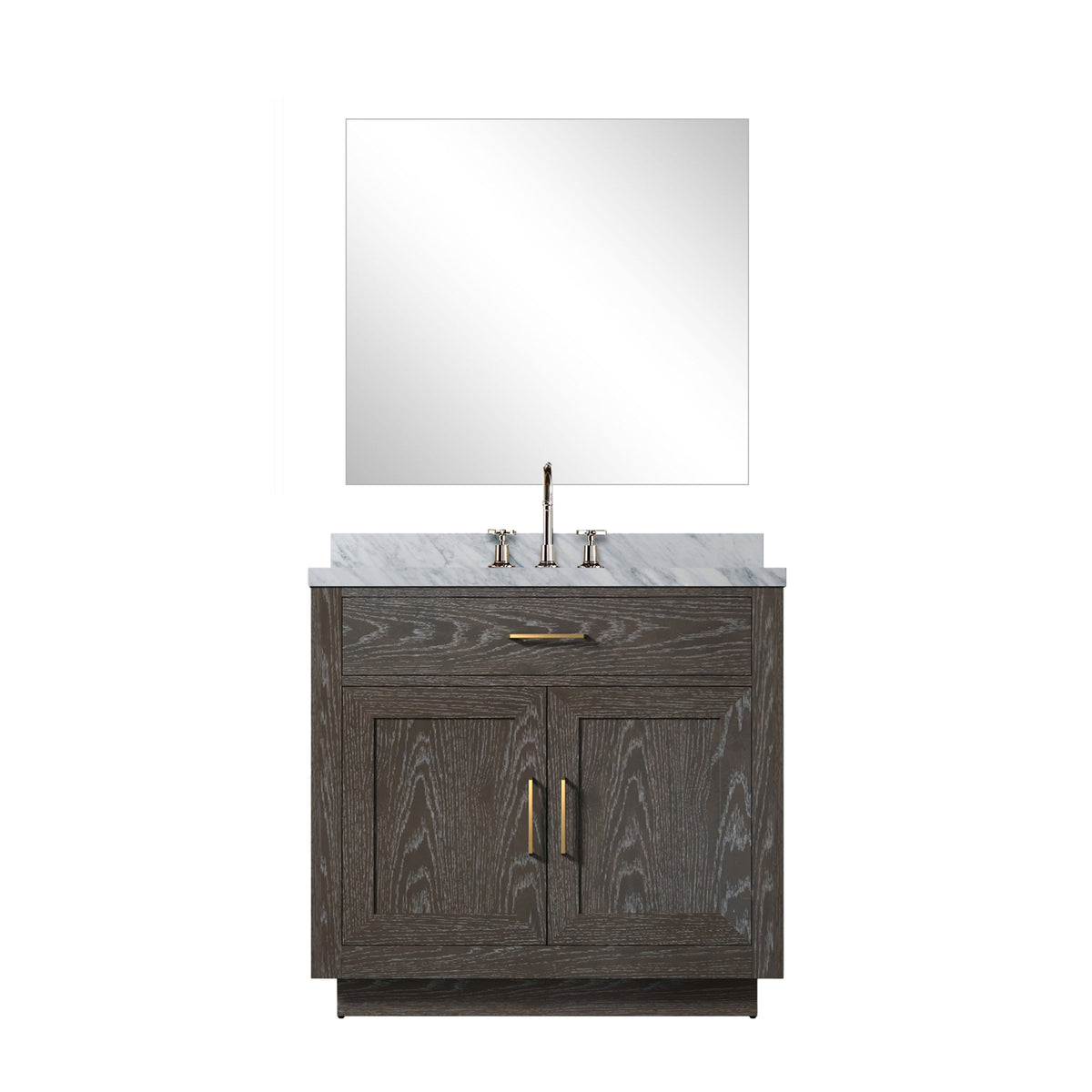 Lexora Abbey 36 in. Brown Oak Single Sink Bath Vanity