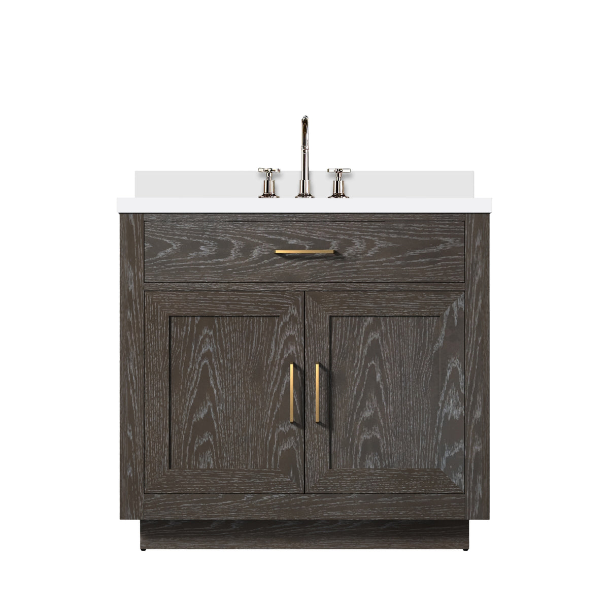 Lexora Abbey 36 in. Brown Oak Single Sink Bath Vanity