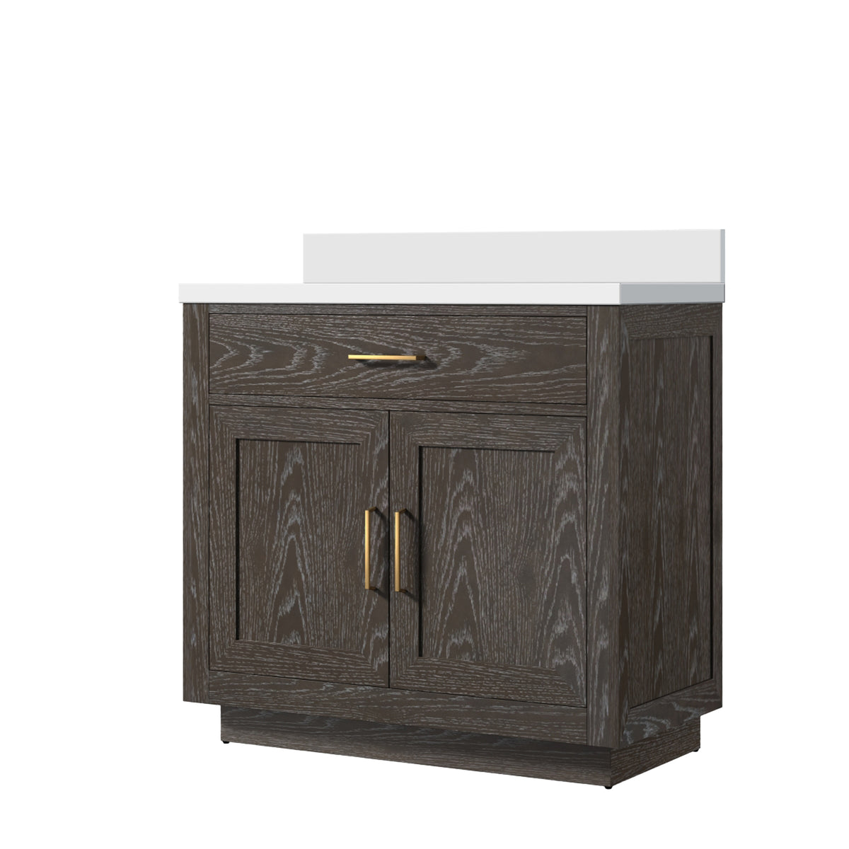 Lexora Abbey 36 in. Brown Oak Single Sink Bath Vanity