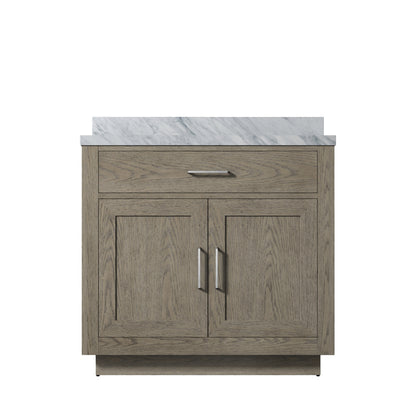 Lexora Abbey 36 in. Grey Oak Single Sink Bath Vanity