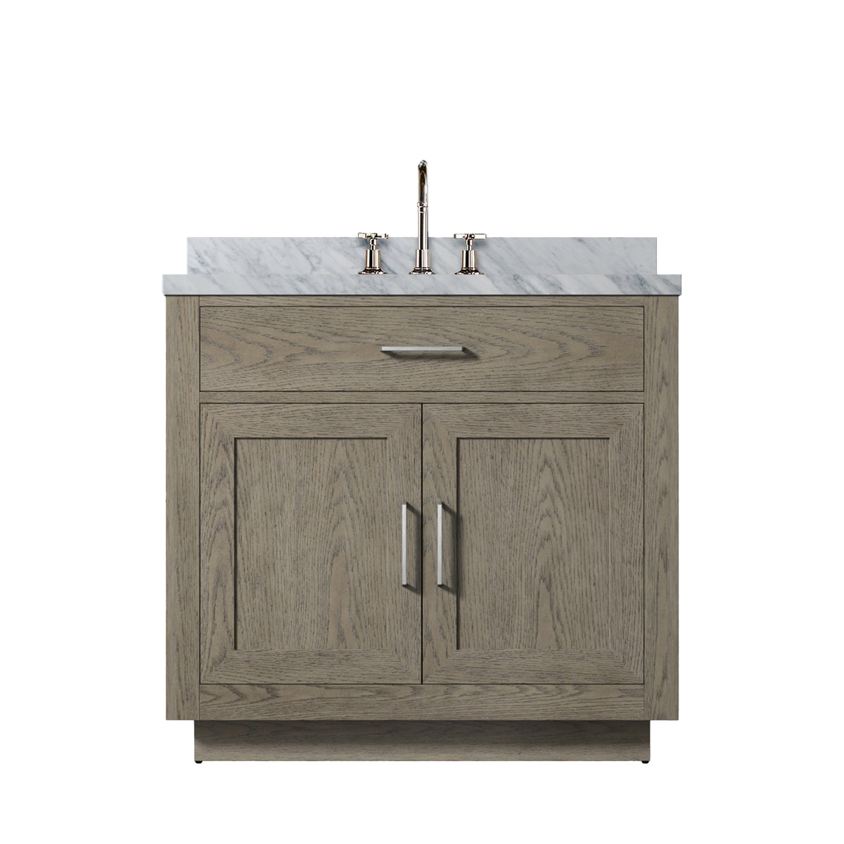 Lexora Abbey 36 in. Grey Oak Single Sink Bath Vanity