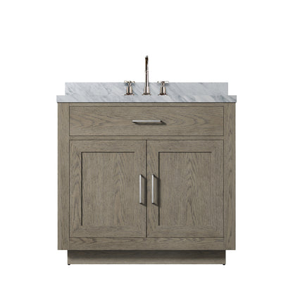 Lexora Abbey 36 in. Grey Oak Single Sink Bath Vanity