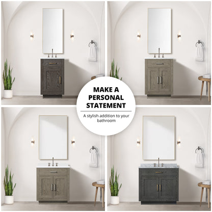 Lexora Abbey 36 in. Grey Oak Single Sink Bath Vanity