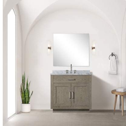 Lexora Abbey 36 in. Grey Oak Single Sink Bath Vanity