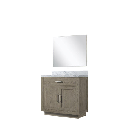Lexora Abbey 36 in. Grey Oak Single Sink Bath Vanity