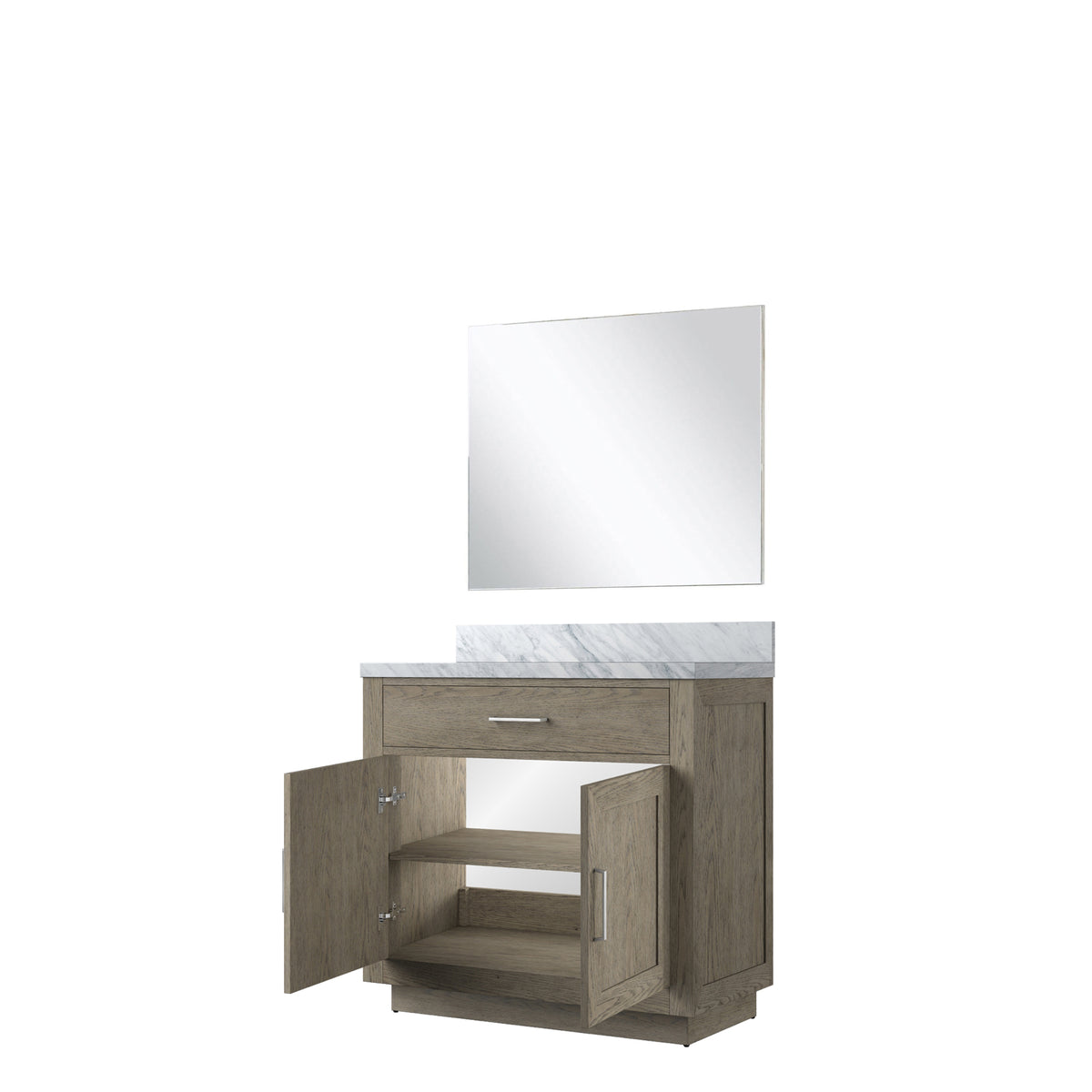 Lexora Abbey 36 in. Grey Oak Single Sink Bath Vanity