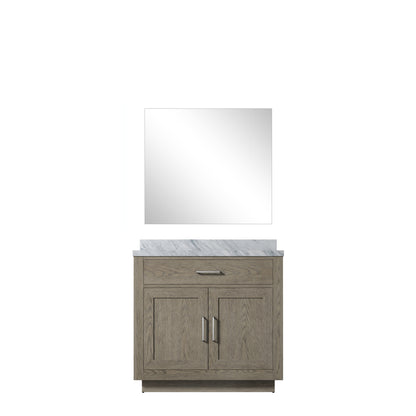 Lexora Abbey 36 in. Grey Oak Single Sink Bath Vanity