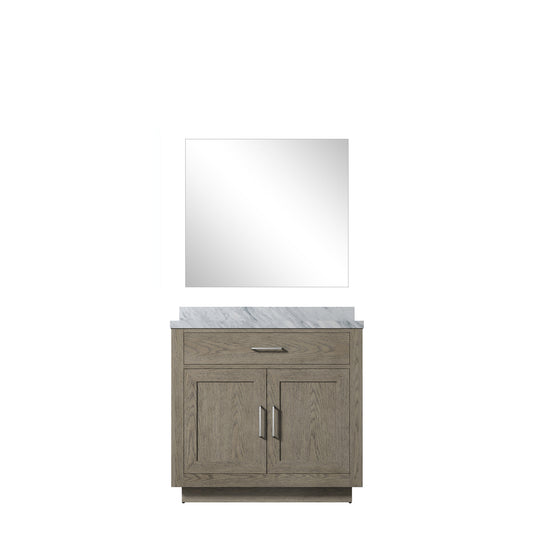 Lexora Abbey 36 in. Grey Oak Single Sink Bath Vanity