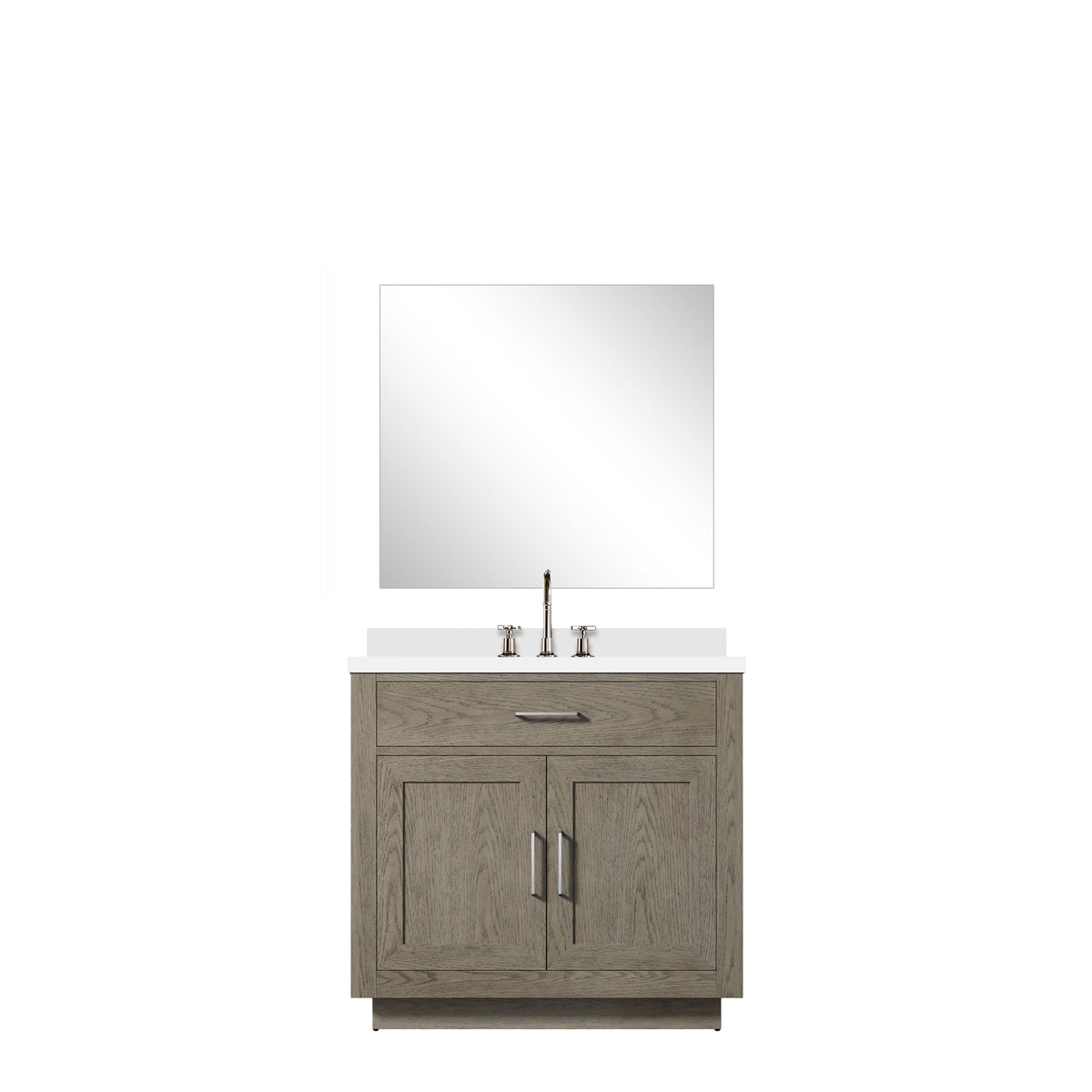 Lexora Abbey 36 in. Grey Oak Single Sink Bath Vanity