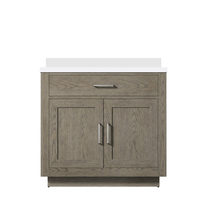 Lexora Abbey 36 in. Grey Oak Single Sink Bath Vanity