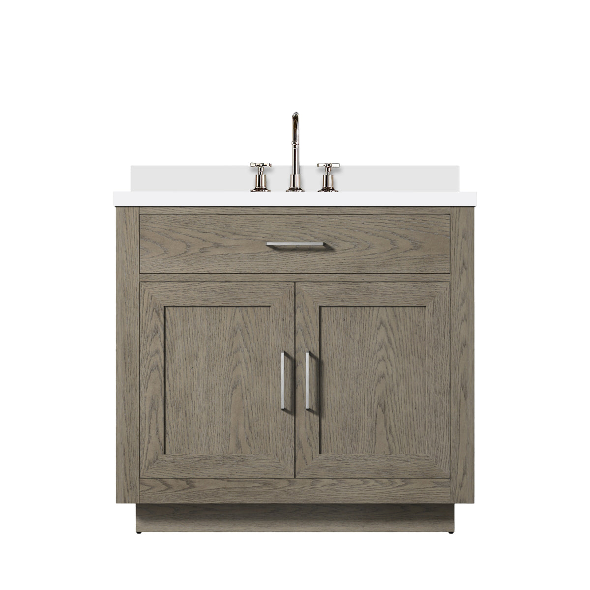 Lexora Abbey 36 in. Grey Oak Single Sink Bath Vanity