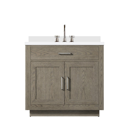 Lexora Abbey 36 in. Grey Oak Single Sink Bath Vanity