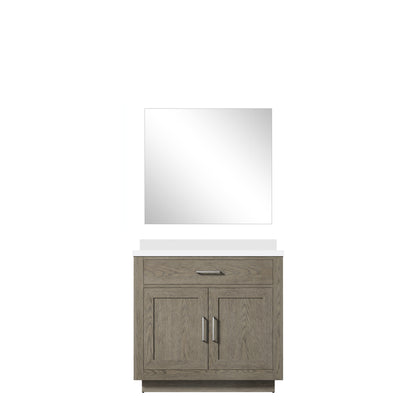 Lexora Abbey 36 in. Grey Oak Single Sink Bath Vanity