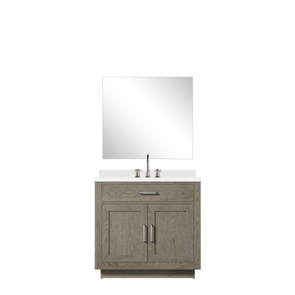Lexora Abbey 36 in. Grey Oak Single Sink Bath Vanity