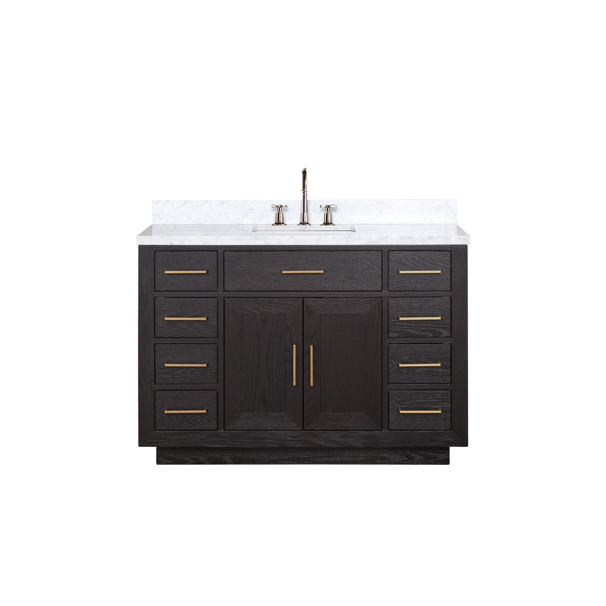Lexora Abbey 48 in. Black Oak Single Sink Bath Vanity