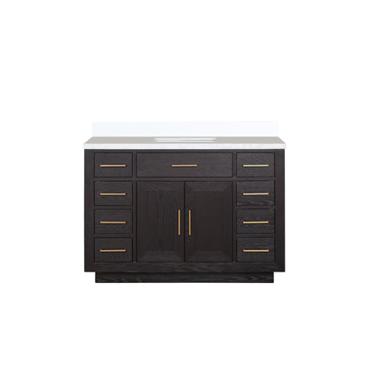 Lexora Abbey 48 in. Black Oak Single Sink Bath Vanity