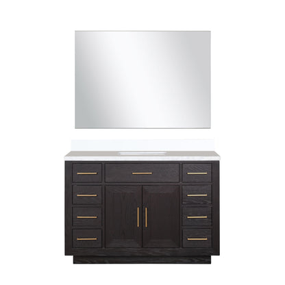 Lexora Abbey 48 in. Black Oak Single Sink Bath Vanity