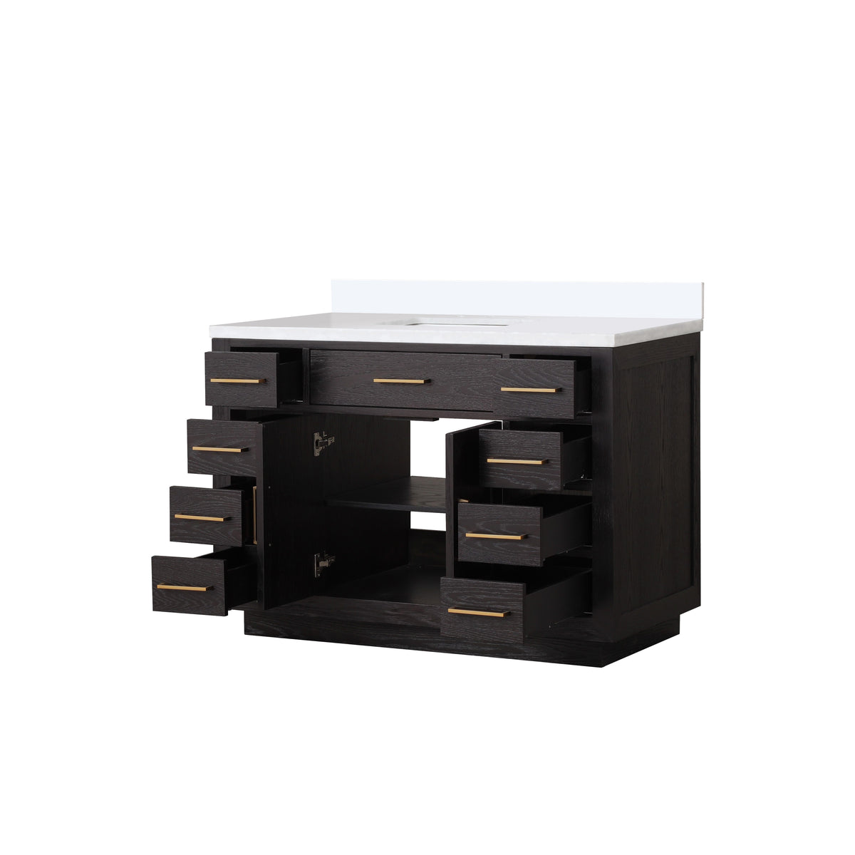 Lexora Abbey 48 in. Black Oak Single Sink Bath Vanity