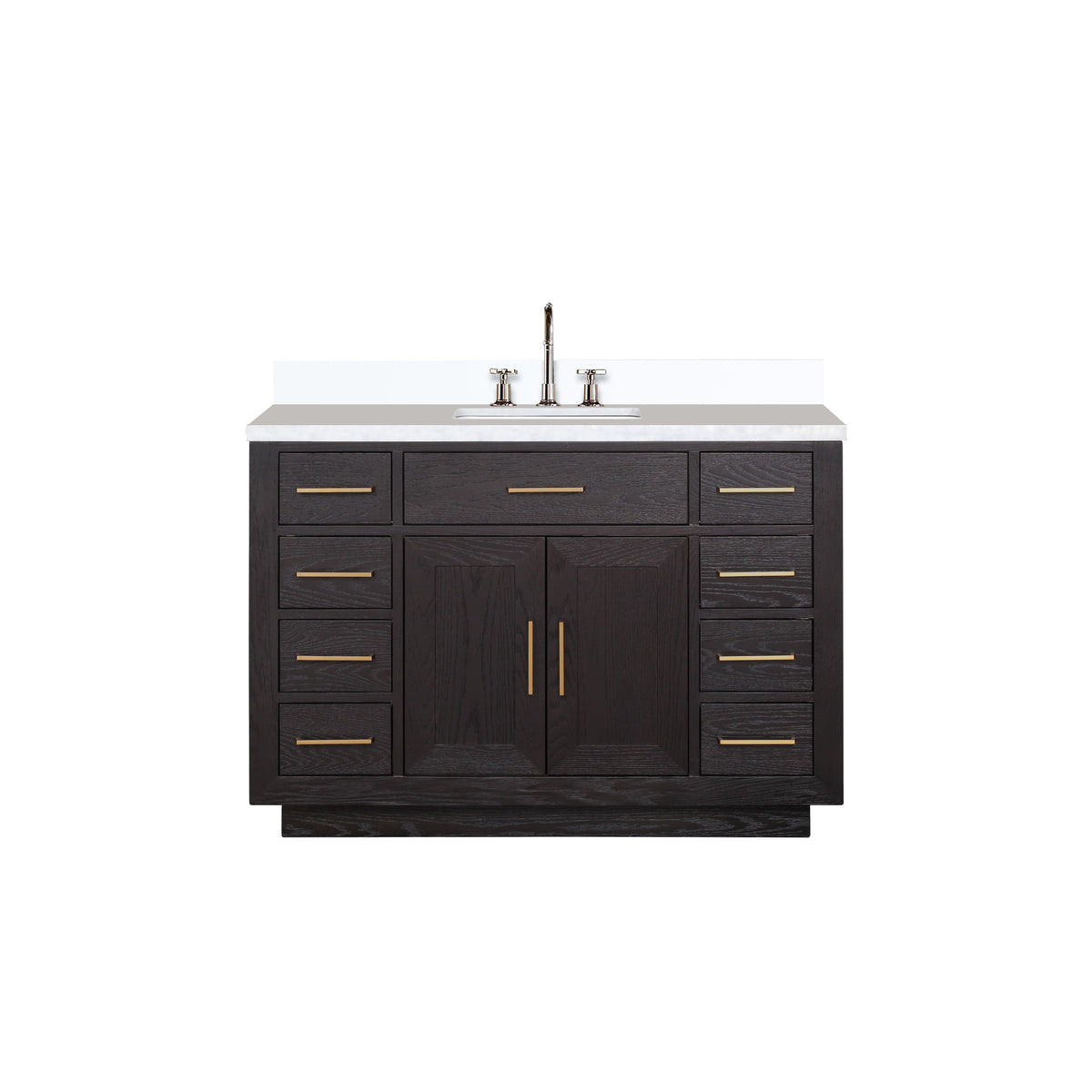 Lexora Abbey 48 in. Black Oak Single Sink Bath Vanity