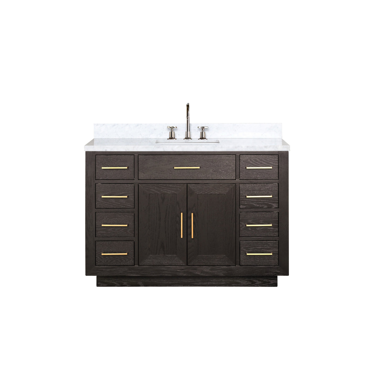 Lexora Abbey 48 in. Brown Oak Single Sink Bath Vanity