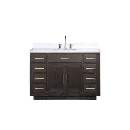 Lexora Abbey 48 in. Brown Oak Single Sink Bath Vanity