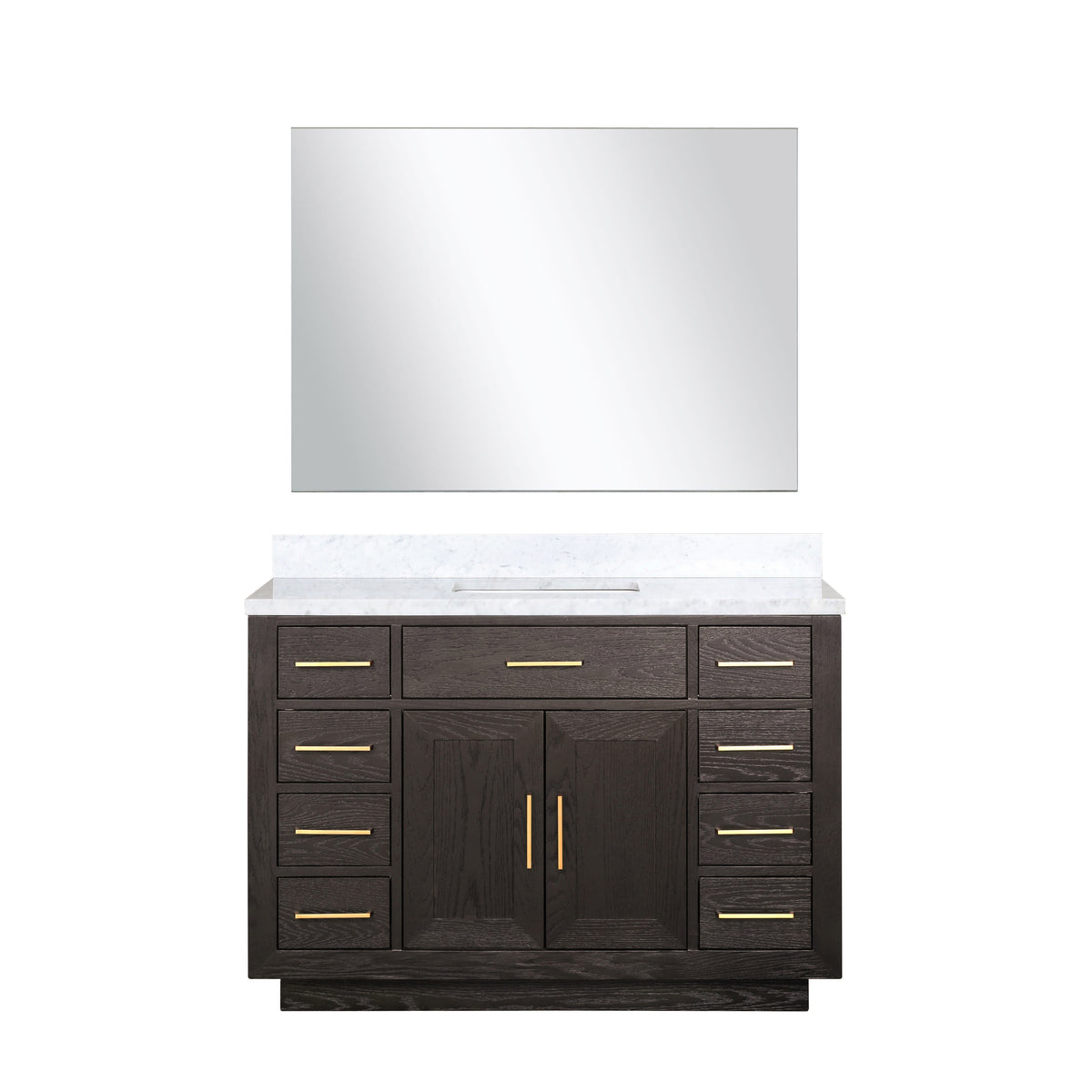 Lexora Abbey 48 in. Brown Oak Single Sink Bath Vanity