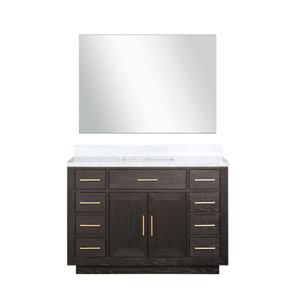 Lexora Abbey 48 in. Brown Oak Single Sink Bath Vanity