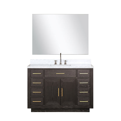 Lexora Abbey 48 in. Brown Oak Single Sink Bath Vanity