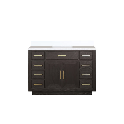 Lexora Abbey 48 in. Brown Oak Single Sink Bath Vanity