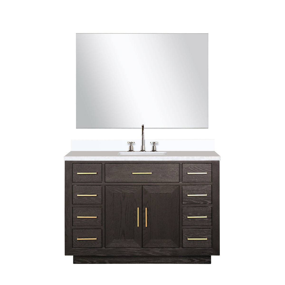Lexora Abbey 48 in. Brown Oak Single Sink Bath Vanity