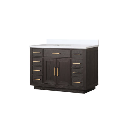 Lexora Abbey 48 in. Brown Oak Single Sink Bath Vanity