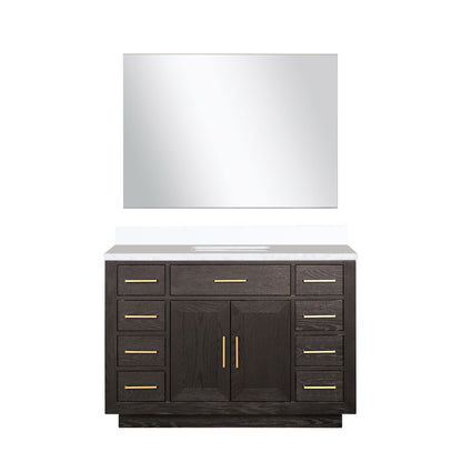 Lexora Abbey 48 in. Brown Oak Single Sink Bath Vanity